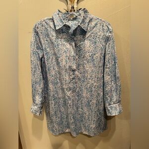 Tyler Boe Blue and White Patterned Button Down Shirt
